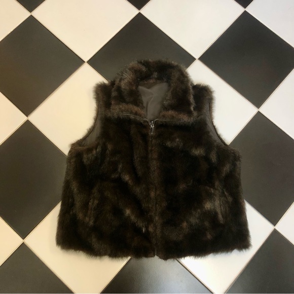 Vintage 80s 90s Giacca Faux Fur Vest Brown Black Reversible Vintage 80s 90s Giacca Faux Fur Vest Brown Black Reversible